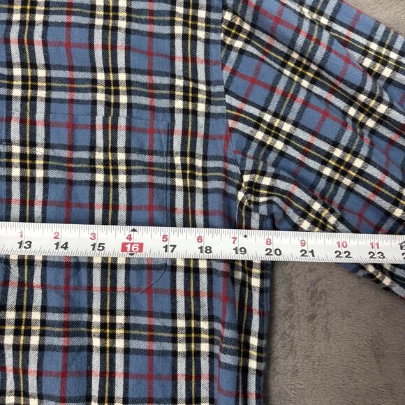 Vintage LL Bean Flannel Shirt Mens M Reg Plaid Scottish Tartan Blue Outdoor Work - Picture 5 of 7